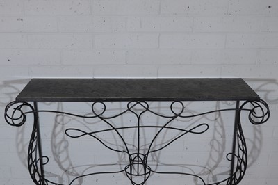 Lot 155 - A French wrought-iron console table