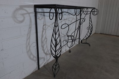 Lot 155 - A French wrought-iron console table