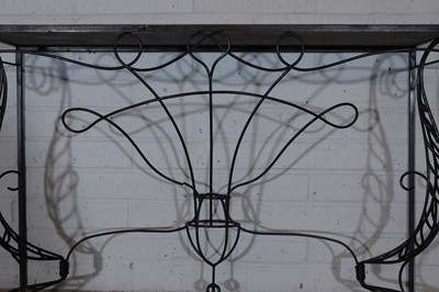 Lot 155 - A French wrought-iron console table