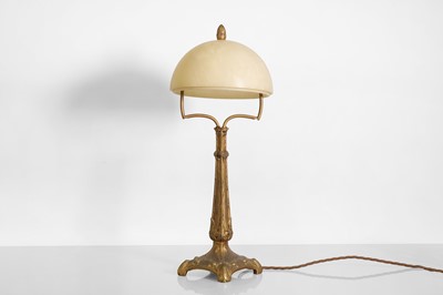 Lot 154 - A French gilt-bronze and alabaster table lamp