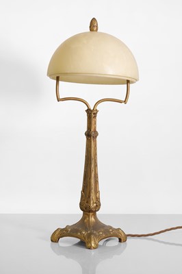 Lot 154 - A French gilt-bronze and alabaster table lamp