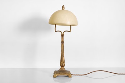 Lot 154 - A French gilt-bronze and alabaster table lamp