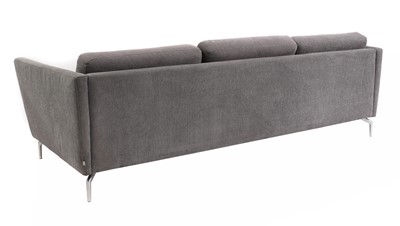 Lot 607 - A BoConcept grey upholstered sofa and footstool