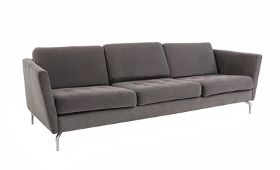 Lot 607 - A BoConcept grey upholstered sofa and footstool