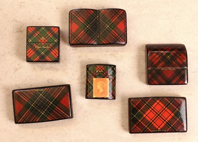 Lot 115 - A group of Tartan Ware stamp boxes