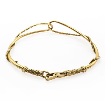 Lot 62 - An 18ct gold rope design articulated bangle, by Gucci