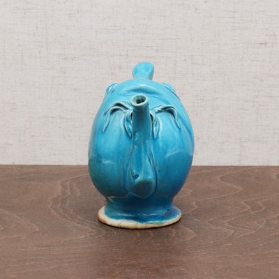 Lot 126 - A Chinese turquoise-glazed teapot