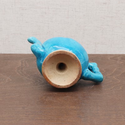 Lot 126 - A Chinese turquoise-glazed teapot