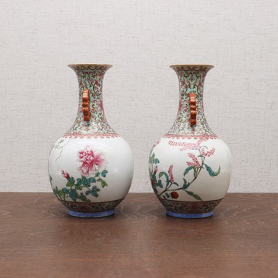 Lot 163 - A pair of Chinese famille rose vases