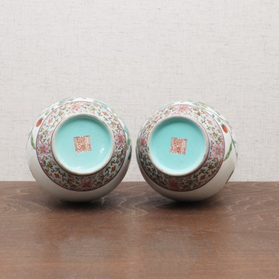 Lot 163 - A pair of Chinese famille rose vases
