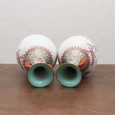 Lot 163 - A pair of Chinese famille rose vases