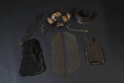 Lot 117 - A collection of kusari (chain-mail) parts