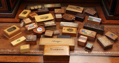 Lot 132 - A collection of wood stamp boxes