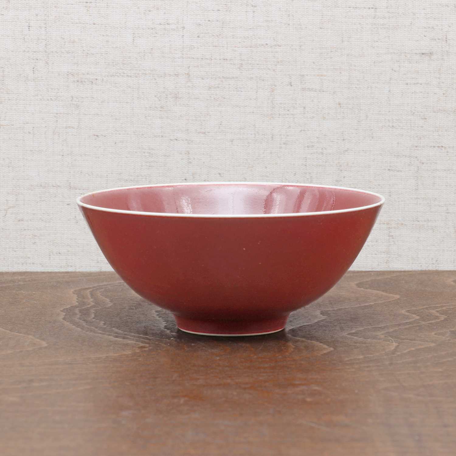 Lot 137 - A Chinese copper-red glazed bowl