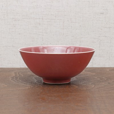 Lot 137 - A Chinese copper-red glazed bowl