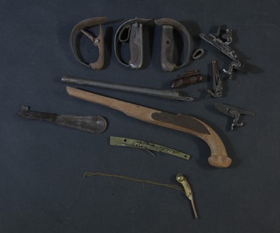 Lot 153 - A collection of percussion and flintlock components