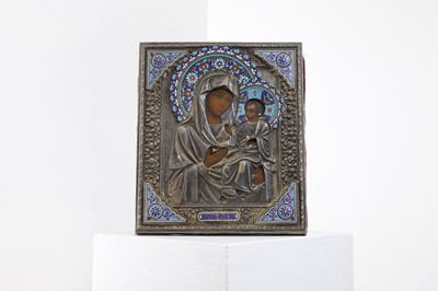 Lot 587 - An icon of the Mother of God