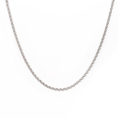 Lot 189 - A 9ct white gold foxtail link chain