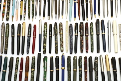 Lot 230 - A collection of fountain pens, rollerballs and propelling pencils