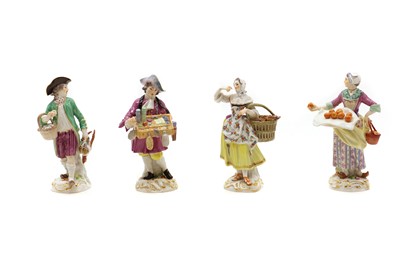 Lot 218 - A group of four Meissen porcelain figures
