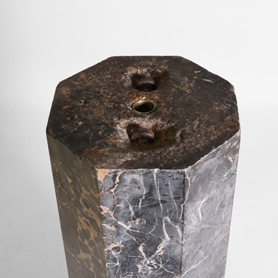 Lot 78 - A Marmo Portoro marble octagonal pedestal column