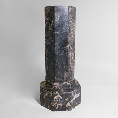 Lot 78 - A Marmo Portoro marble octagonal pedestal column