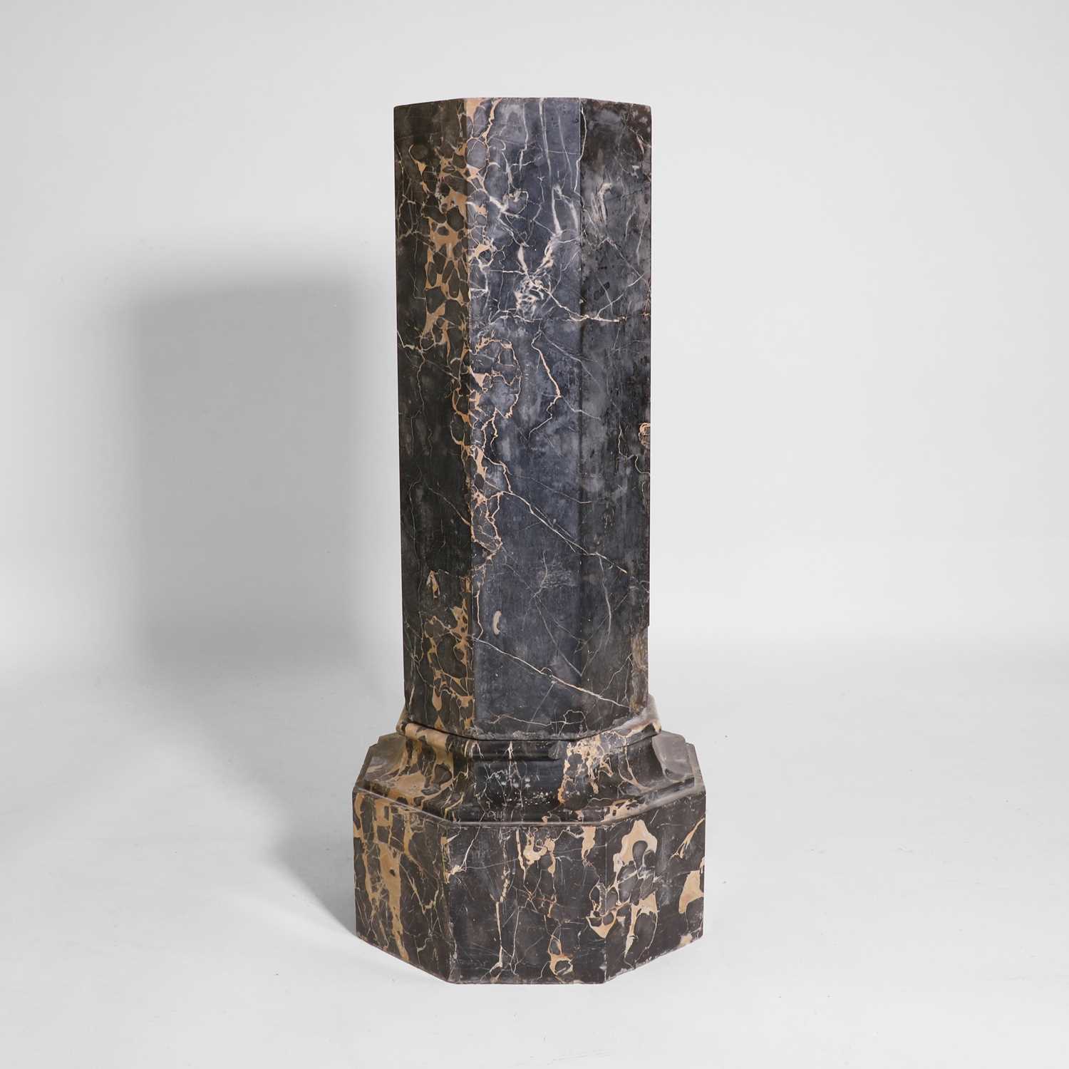 Lot 78 - A Marmo Portoro marble octagonal pedestal column