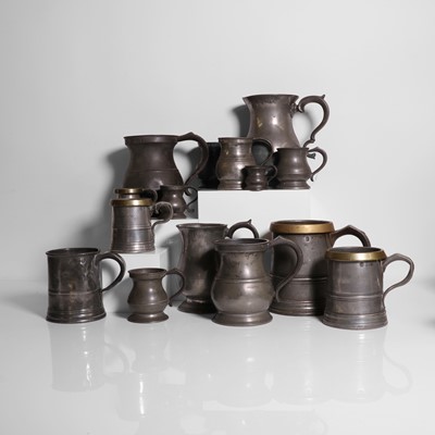 Lot 89 - A large collection of pewter items