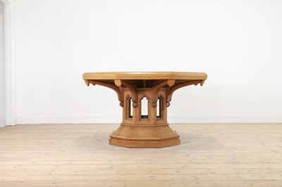 Lot 230 - A Gothic Revival oak and walnut centre table