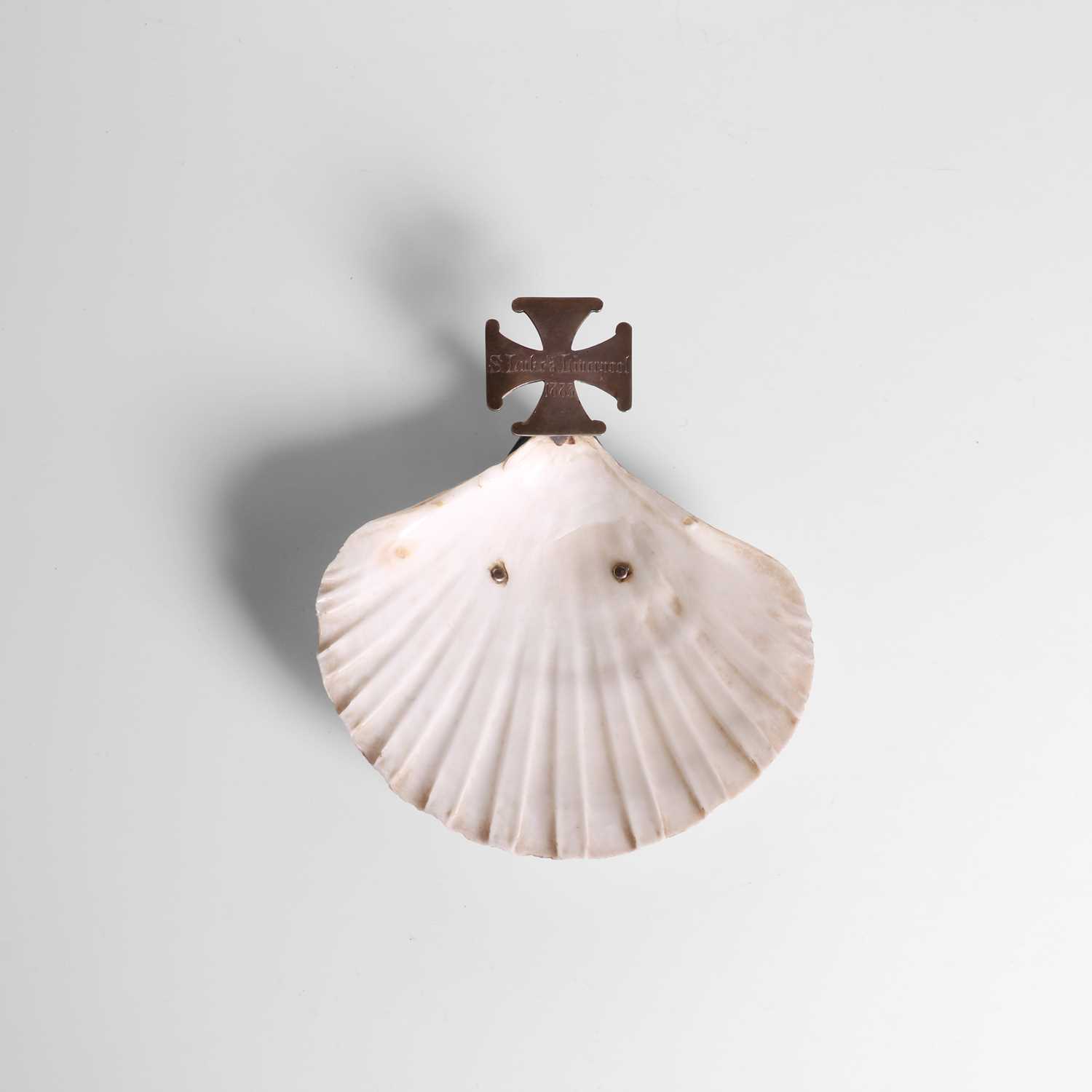 Christning Shell Lot 23 - A silver-mounted christening shell,