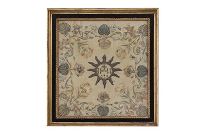 Lot 183 - A silk embroidered ecclesiastical panel