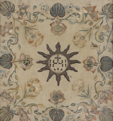 Lot 183 - A silk embroidered ecclesiastical panel