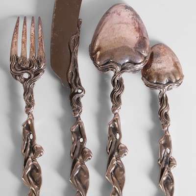 Lot 114 - A set of silver Art Nouveau-style cutlery