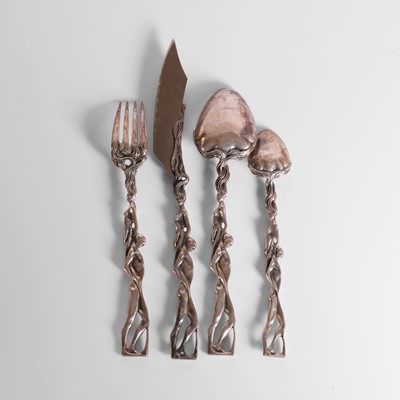 Lot 114 - A set of silver Art Nouveau-style cutlery