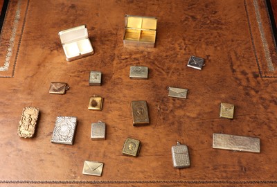 Lot 93 - A group of silver-plated stamp boxes