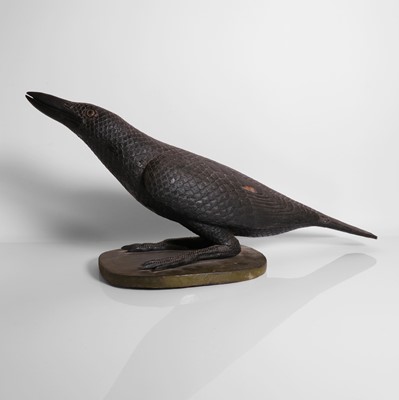 Lot 247 - A carved and painted model of a crow