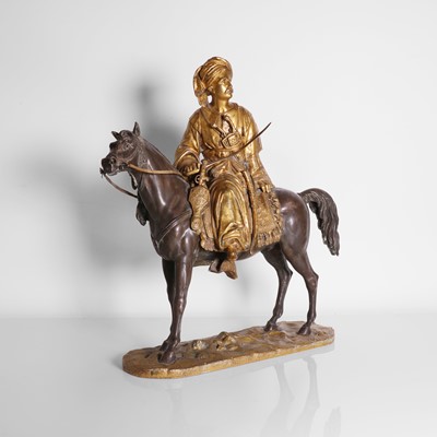 Lot 148 - A bronze study of an Arab on horseback