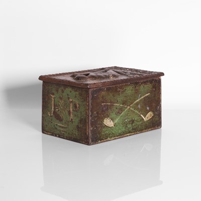 Lot 72 - A cast iron anti-slavery tobacco box