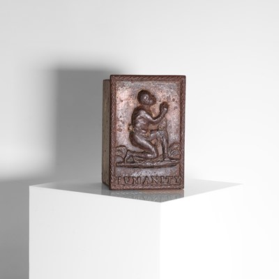 Lot 72 - A cast iron anti-slavery tobacco box