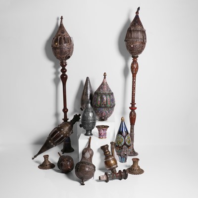 Lot 154 - A collection of hookah pipes