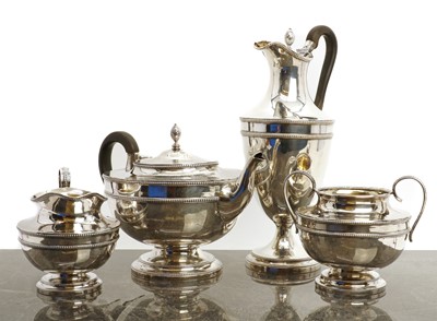 Lot 6 - A four piece silver tea service
