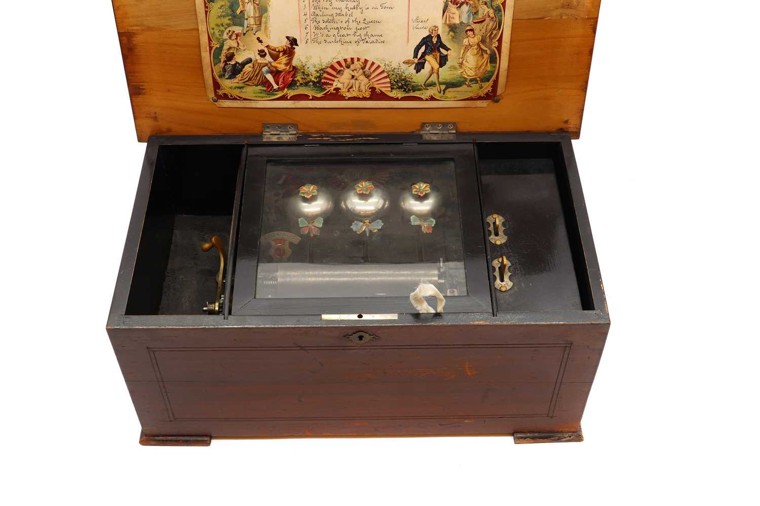 Lot 346 - A Swiss bells in view music box
