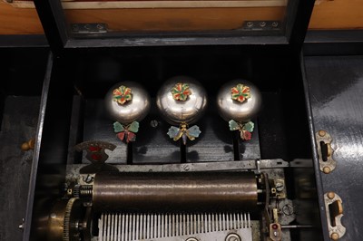 Lot 346 - A Swiss bells in view music box
