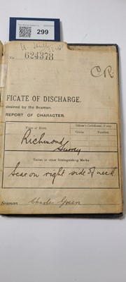Lot 299 - A 'Continuous Certificate of Discharge' for Charles Green