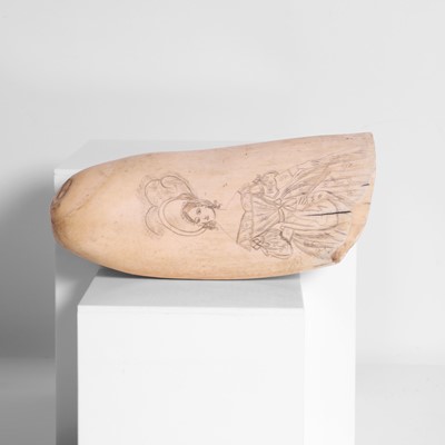 Lot 13 - A scrimshaw-decorated sperm whale's tooth