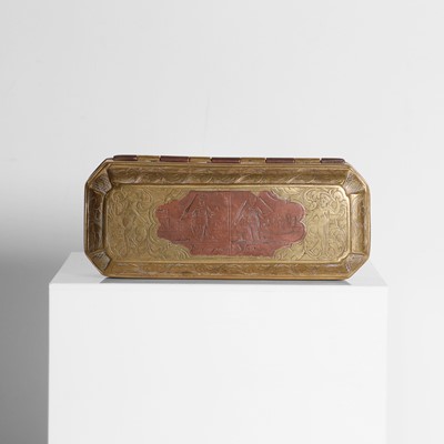 Lot 62 - A brass and copper tobacco box