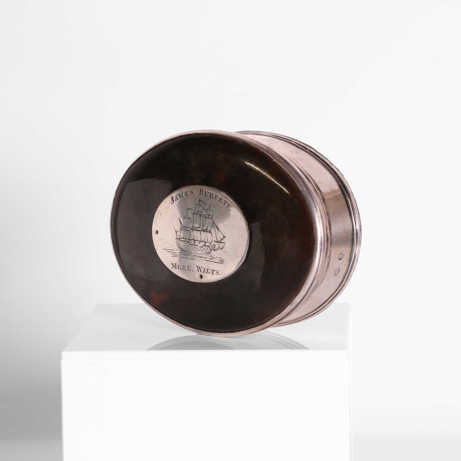 Lot 45 - A sea captain's tortoiseshell and silver snuffbox