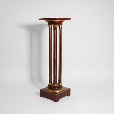 Lot 73 - A beech and brass-mounted torchère or pedestal