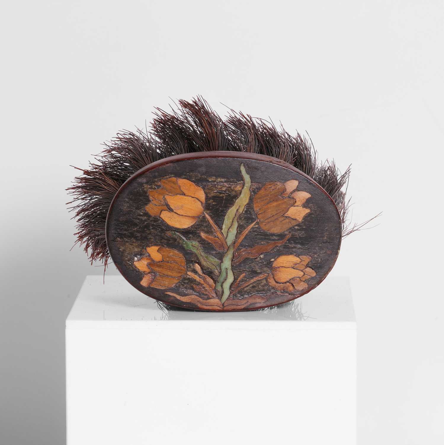 Lot 6 - A specimen-wood-inlaid clothes brush