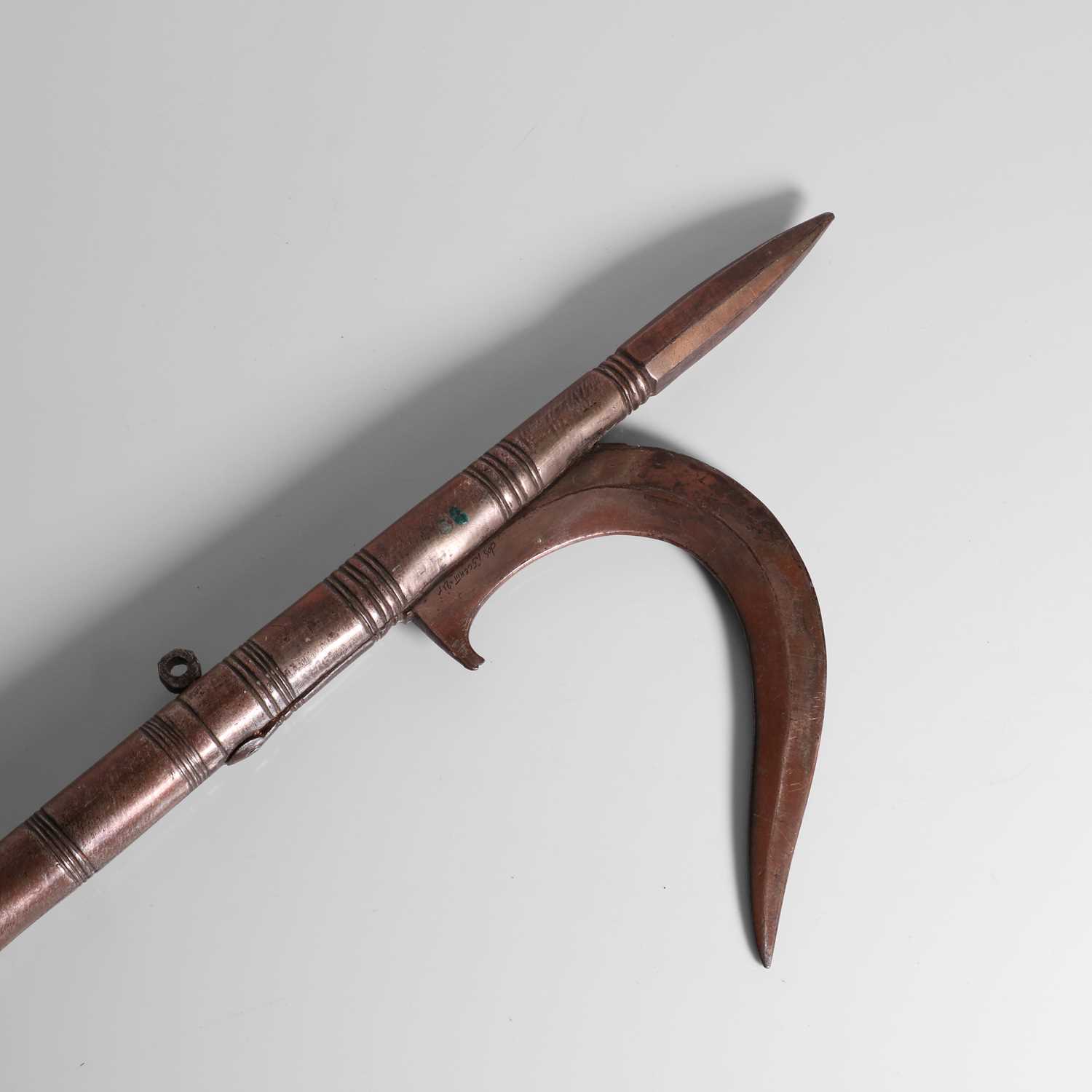 Lot 211 - An elephant driver's silvered-copper goad or